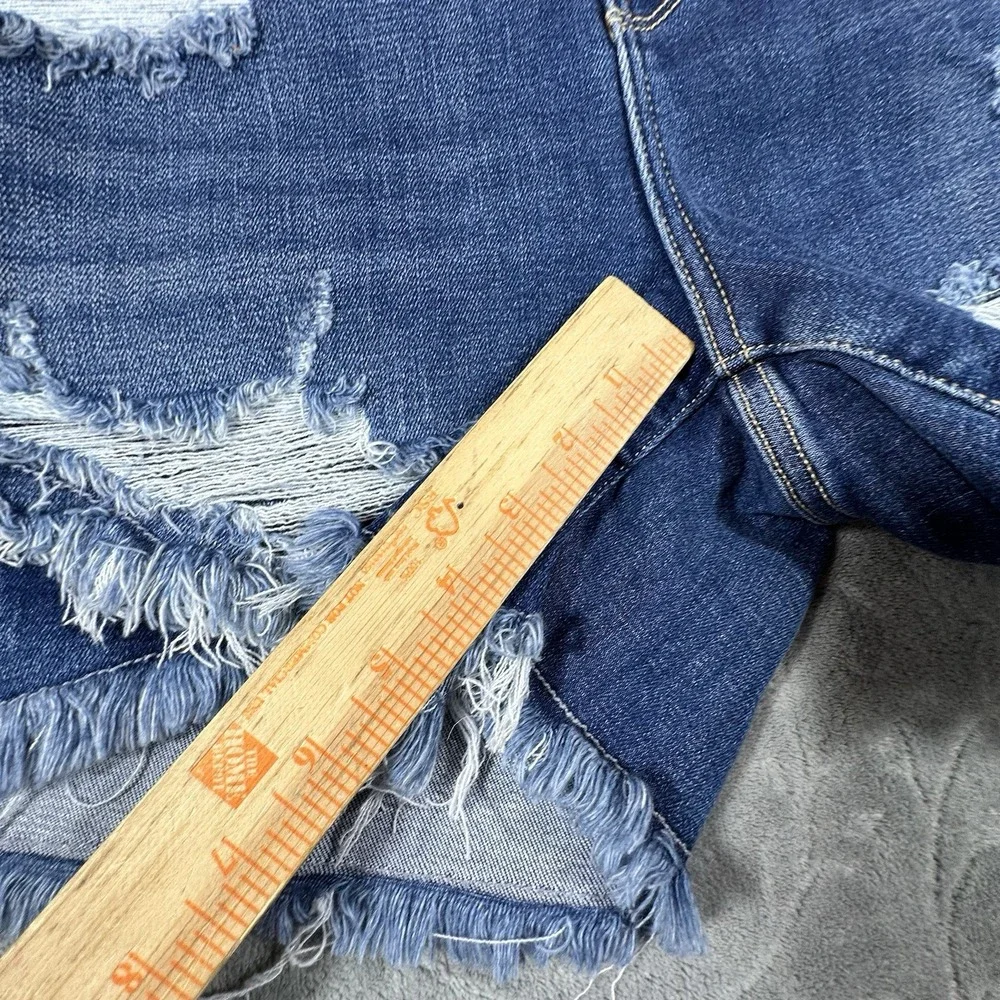 Judy Blue Distressed Tulip Hem Denim Shorts 3XL Frayed Cut Off Destroyed New